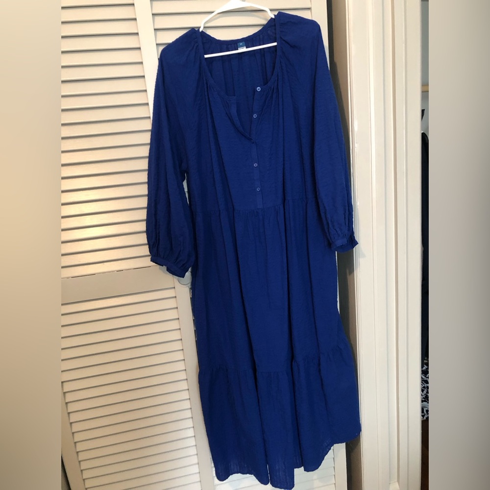 Old Navy, Textured Blue Maxi Dress, 3X, GUC